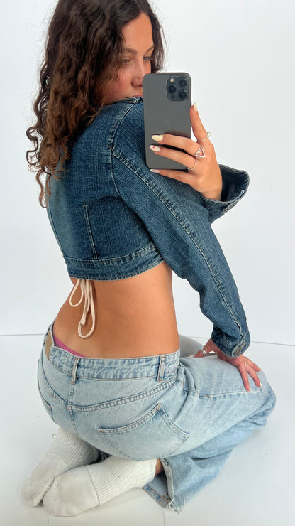 00s cropped denim jacket- size M/L