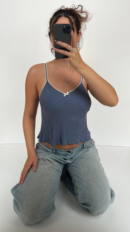 00s baby blue lace cami- size M