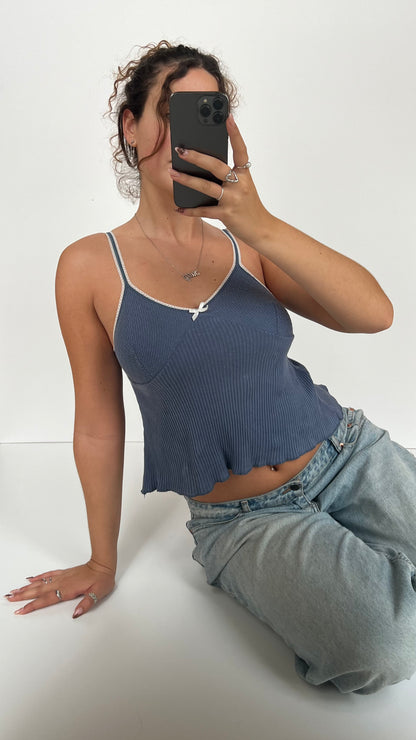 00s baby blue lace cami- size M