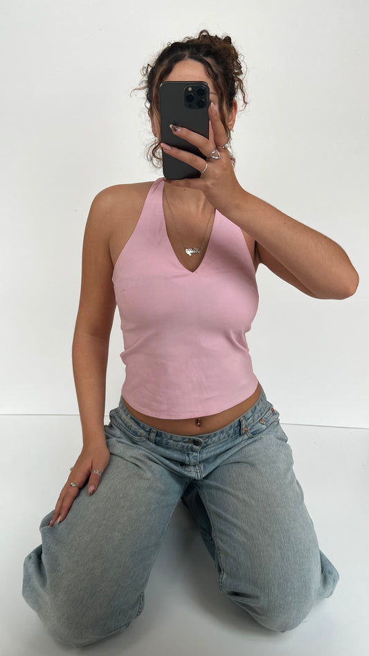 00s pink halter cami- size S